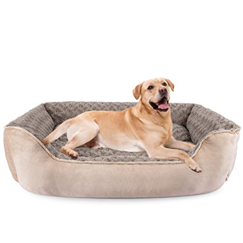 JOEJOY Rechteckiges Hundebett für große, mittelgroße und kleine Hunde, maschinenwaschbar, schlafendes Hundesofa, Bett, rutschfeste Unterseite, atmungsaktiv, weiches Welpenbett, langlebig, von JOEJOY