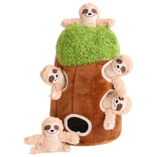 JOERBABU 6x Hide & Seek Hundespielzeug Stofftier Baum Haus Burrow Hundespielzeug Quietschendes Versteckspiel Waschbär Weiche Eule Panda JOERBABU 6x Hide & Seek Hundespielzeug Stofftier Baum Haus Burrow Hundespielzeug Quietschendes Versteckspiel Waschbär Weiche Eule Panda von JOERBABU