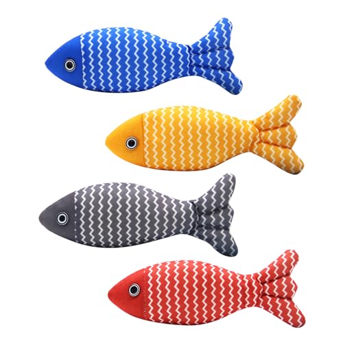 JOERBABU Buntes Fisch-Plüsch-Katzenspielzeug mit Katzenminze, zum Zahnen, Kauen, bunte Fische zum Trainieren JOERBABU Buntes Fisch-Plüsch-Katzenspielzeug mit Katzenminze, zum Zahnen, Kauen, bunte Fische zum Trainieren von JOERBABU