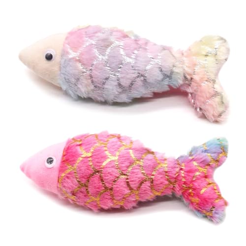 JOERBABU Buntes Fisch-Plüsch-Katzenspielzeug mit Katzenminze, zum Zahnen, Kauen, bunte Fische zum Trainieren JOERBABU Buntes Fisch-Plüsch-Katzenspielzeug mit Katzenminze, zum Zahnen, Kauen, bunte Fische zum Trainieren von JOERBABU