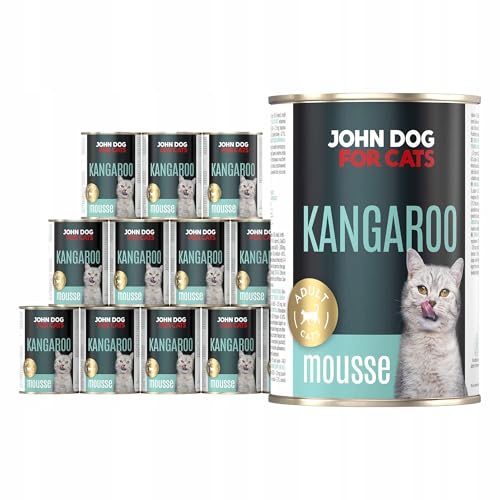 JD for Cats Nassfutter für ausgewachsene Katzen mit Känguru - Monoprotein Katzennassfutter - hoher Fleischanteil, getreidefrei, 100% natürlich - 400g (12er Pack) von JOHN DOG