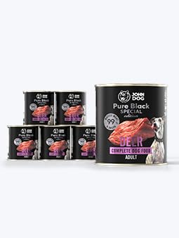 JOHN DOG Hundenassfutter Hirsch - Premium Getreidefreies Hundefutter mit 99% Fleisch - Monoprotein Nassfutter für ausgewachsene Hunde - Pure Black Special Edition 6 x 800g JOHN DOG Hundenassfutter Hirsch - Premium Getreidefreies Hundefutter mit 99% Fleisch - Monoprotein Nassfutter für ausgewachsene Hunde - Pure Black Special Edition 6 x 800g von JOHN DOG