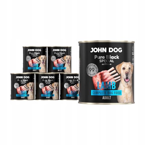JOHN DOG Hundenassfutter Lamm - Premium Getreidefreies Hundefutter mit 99% Fleisch - Monoprotein Nassfutter für ausgewachsene Hunde - Pure Black Special Edition 6 x 800g JOHN DOG Hundenassfutter Lamm - Premium Getreidefreies Hundefutter mit 99% Fleisch - Monoprotein Nassfutter für ausgewachsene Hunde - Pure Black Special Edition 6 x 800g von JOHN DOG
