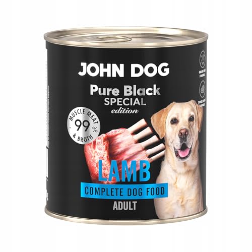 JOHN DOG Hundenassfutter Lamm - Premium Getreidefreies Hundefutter mit 99% Fleisch - Monoprotein Nassfutter für ausgewachsene Hunde - Pure Black Special Edition 800g JOHN DOG Hundenassfutter Lamm - Premium Getreidefreies Hundefutter mit 99% Fleisch - Monoprotein Nassfutter für ausgewachsene Hunde - Pure Black Special Edition 800g von JOHN DOG