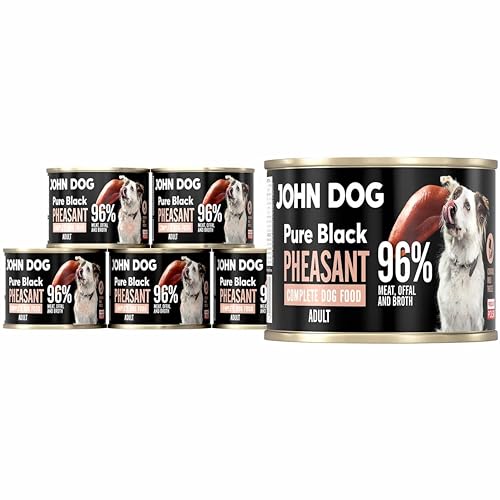 JOHN DOG Hundenassfutter Pure Black Fasan - Premium Getreidefreies Hundefutter mit 96% Fleisch - Monoprotein Nassfutter für ausgewachsene Hunde 6 x 200g JOHN DOG Hundenassfutter Pure Black Fasan - Premium Getreidefreies Hundefutter mit 96% Fleisch - Monoprotein Nassfutter für ausgewachsene Hunde 6 x 200g von JOHN DOG