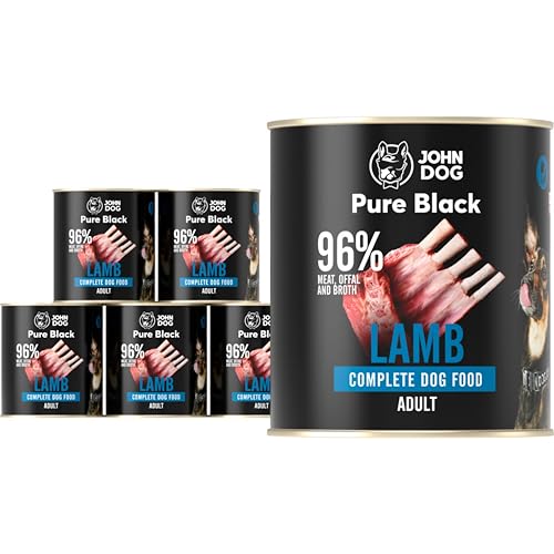 JOHN DOG Hundenassfutter Pure Black Lamm - Premium Getreidefreies Hundefutter mit 96% Fleisch - Monoprotein Nassfutter für ausgewachsene Hunde 6 x 800g JOHN DOG Hundenassfutter Pure Black Lamm - Premium Getreidefreies Hundefutter mit 96% Fleisch - Monoprotein Nassfutter für ausgewachsene Hunde 6 x 800g von JOHN DOG