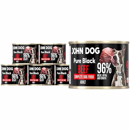JOHN DOG Hundenassfutter Pure Black Rind - Premium Getreidefreies Hundefutter mit 96% Fleisch - Monoprotein Nassfutter für ausgewachsene Hunde 6 x 200g JOHN DOG Hundenassfutter Pure Black Rind - Premium Getreidefreies Hundefutter mit 96% Fleisch - Monoprotein Nassfutter für ausgewachsene Hunde 6 x 200g von JOHN DOG