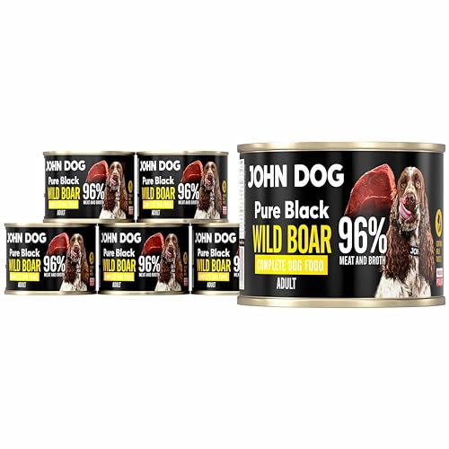 JOHN DOG Hundenassfutter Pure Black Wild - Premium Getreidefreies Hundefutter mit 96% Fleisch - Monoprotein Nassfutter für ausgewachsene Hunde 6 x 200g JOHN DOG Hundenassfutter Pure Black Wild - Premium Getreidefreies Hundefutter mit 96% Fleisch - Monoprotein Nassfutter für ausgewachsene Hunde 6 x 200g von JOHN DOG