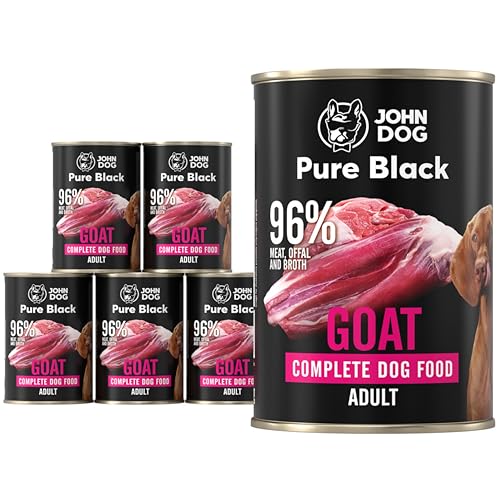 JOHN DOG Hundenassfutter Pure Black Ziege - Premium Getreidefreies Hundefutter mit 96% Fleisch - Monoprotein Nassfutter für ausgewachsene Hunde 6 x 400g JOHN DOG Hundenassfutter Pure Black Ziege - Premium Getreidefreies Hundefutter mit 96% Fleisch - Monoprotein Nassfutter für ausgewachsene Hunde 6 x 400g von JOHN DOG