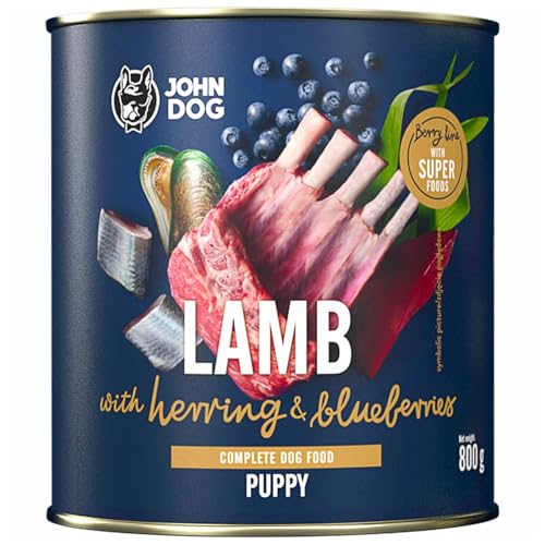 JOHN DOG Nassfutter für Hunde Berry Line Lamm mit Brombeeren - Getreidefrei Hundefutter mit Superfoods und 96% Fleisch & Innereien - für Erwachsene Hunde 800g JOHN DOG Nassfutter für Hunde Berry Line Lamm mit Brombeeren - Getreidefrei Hundefutter mit Superfoods und 96% Fleisch & Innereien - für Erwachsene Hunde 800g von JOHN DOG