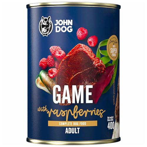 JOHN DOG Nassfutter für Hunde Berry Line Wildschwein mit Himbeeren - Getreidefrei Hundefutter mit Superfoods und 96% Fleisch & Innereien - für Erwachsene Hunde 400g JOHN DOG Nassfutter für Hunde Berry Line Wildschwein mit Himbeeren - Getreidefrei Hundefutter mit Superfoods und 96% Fleisch & Innereien - für Erwachsene Hunde 400g von JOHN DOG