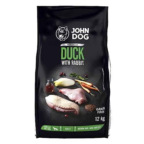 JOHN DOG - Premium Line - Entenfleisch mit Kaninchenfleisch - 12 kg - Trockenfutter für erwachsene Hunde, Hundefutter für Hunde, Trockenfutter für Hunde, Hundetrockenfutter, Tierfutter, Haustierfutter JOHN DOG - Premium Line - Entenfleisch mit Kaninchenfleisch - 12 kg - Trockenfutter für erwachsene Hunde, Hundefutter für Hunde, Trockenfutter für Hunde, Hundetrockenfutter, Tierfutter, Haustierfutter von JOHN DOG