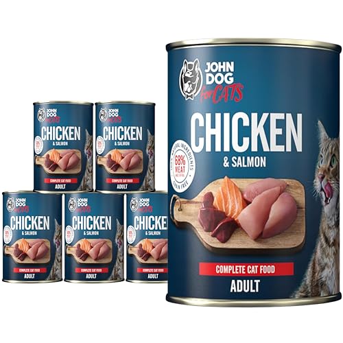 Jane Cat Katzennassfutter Adult Huhn & Lachs 6 x 400g - hochwertiges Nassfutter für Katzen - ohne Getreide und Zucker, mit 100% frischen Zutaten Jane Cat Katzennassfutter Adult Huhn & Lachs 6 x 400g - hochwertiges Nassfutter für Katzen - ohne Getreide und Zucker, mit 100% frischen Zutaten von JOHN DOG