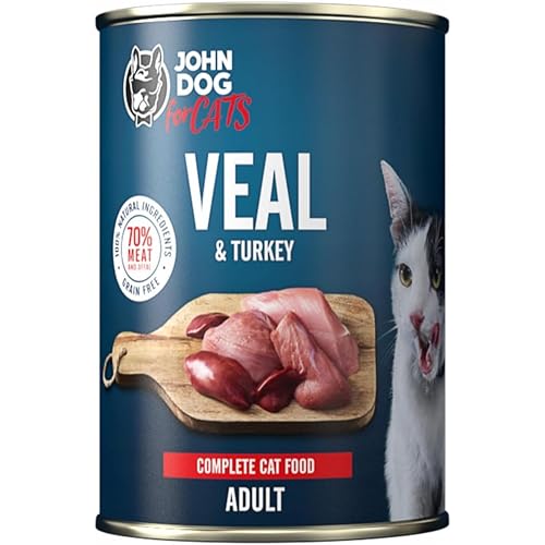 Jane Cat Katzennassfutter Adult Kalb & Truthahn 400g - hochwertiges Nassfutter für Katzen - ohne Getreide und Zucker, mit 100% frischen Zutaten Jane Cat Katzennassfutter Adult Kalb & Truthahn 400g - hochwertiges Nassfutter für Katzen - ohne Getreide und Zucker, mit 100% frischen Zutaten von JOHN DOG