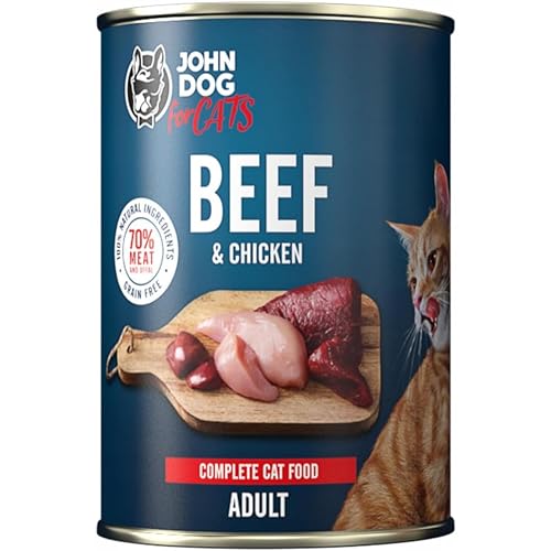 Jane Cat Katzennassfutter Adult Rind & Huhn 400g - hochwertiges Nassfutter für Katzen - ohne Getreide und Zucker, mit 100% frischen Zutaten Jane Cat Katzennassfutter Adult Rind & Huhn 400g - hochwertiges Nassfutter für Katzen - ohne Getreide und Zucker, mit 100% frischen Zutaten von JOHN DOG