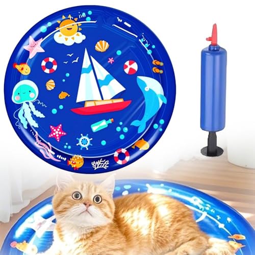 2025 Neu Katzen-Wasser-Spielmatte Im Sommer, Sensorische Wasser Spielmatte, Sommer Wasser sensorische Spielmatte, Water Playmat Katzen Hund,Verdickte Wasserspielmatte Katze, Wassermatte für Katze (A) 2025 Neu Katzen-Wasser-Spielmatte Im Sommer, Sensorische Wasser Spielmatte, Sommer Wasser sensorische Spielmatte, Water Playmat Katzen Hund,Verdickte Wasserspielmatte Katze, Wassermatte für Katze (A) von JOHNBOLIN
