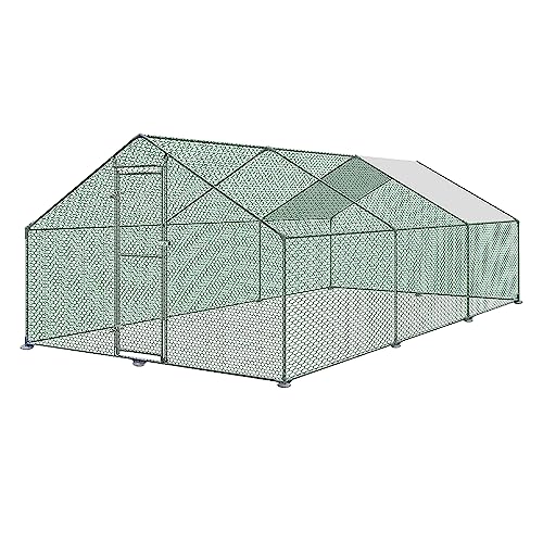 JOIEYOU Hühnerstall 6x3x2 m, Freilaufgehege Hühner mit PE Schatten Dach, Hühnerhaus Verzinkter Stahl mit Schloss, Voliere für Hühnerkäfig Kleintiere Vogelkäfig JOIEYOU Hühnerstall 6x3x2 m, Freilaufgehege Hühner mit PE Schatten Dach, Hühnerhaus Verzinkter Stahl mit Schloss, Voliere für Hühnerkäfig Kleintiere Vogelkäfig von JOIEYOU