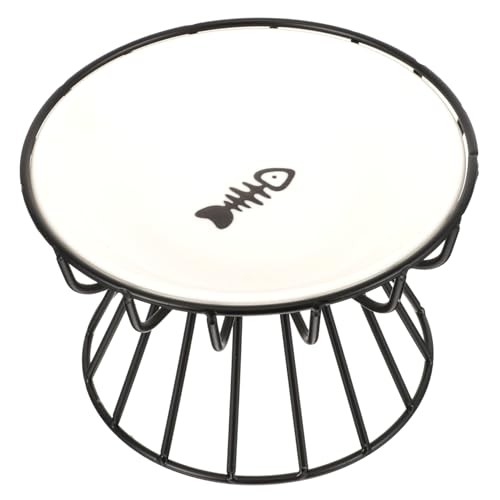 1Satz Katzenfutterschale mit Erhöhtem Design Keramische Katzenschüssel mit Rutsch Basis Schwarzes Gestell Schale für Sicheres Füttern 1Satz Katzenfutterschale mit Erhöhtem Design Keramische Katzenschüssel mit Rutsch Basis Schwarzes Gestell Schale für Sicheres Füttern von JOINPAYA
