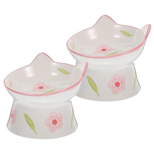 2Stücke Erhöhter Futter und Wassernapf für Katzen Keramische Schalen mit Geneigtem Design rutschfest für Optimale Fütterungshaltung für Welpen und Kleine Haustiere 2Stücke Erhöhter Futter und Wassernapf für Katzen Keramische Schalen mit Geneigtem Design rutschfest für Optimale Fütterungshaltung für Welpen und Kleine Haustiere von JOINPAYA