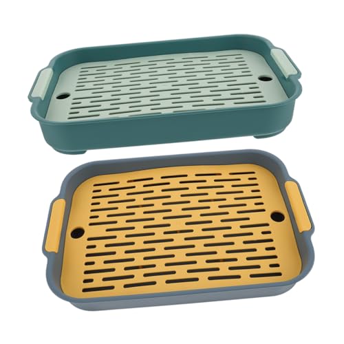 2Stücke Katzentoilette für Kleintiere Waschbare und Hamster Toilette Rechteckiges Design mit Erhöhtem zu Reinigen für Meerschweinchen von JOINPAYA
