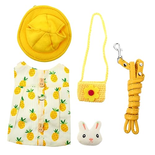JOINPAYA 1 Satz Geschirr mit Kaninchenstreifen Häschen-Outfits für Kaninchen Hasengeschirr Hasen Jacke Bunny Jacket Anzug und Leine für Kaninchen Kaninchengeschirr und Kleidung Baumwolle von JOINPAYA