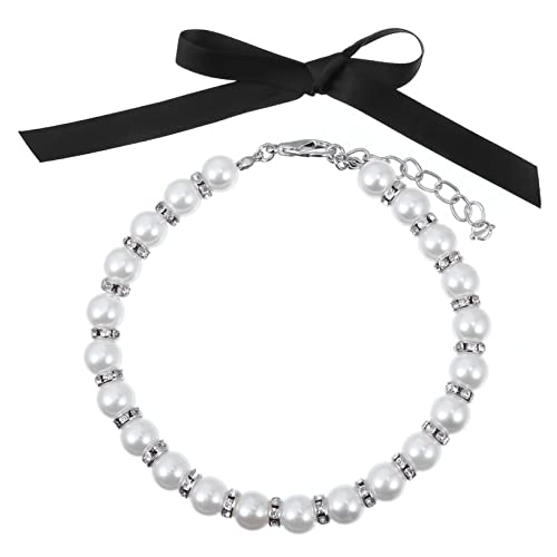 JOINPAYA 1 Satz Haustierhalsband Hundehalsband Mittel Haustier-perlen-Halskette Kragen Halskette Mit Hundeperlen Katzenperle Perlenhalsband Für Hund Schmuck Name Weiß Imitationsperlen von JOINPAYA