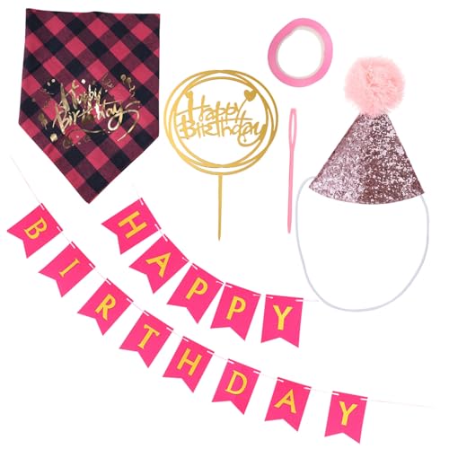 JOINPAYA 1 Set Haustier Geburtstagsanzug Hundeparty Halsband Hundekuchen Picker Banner Für Party Kuchendekorationen Für Haustierhunde Tierbanner Hundeparty Dekorationen von JOINPAYA