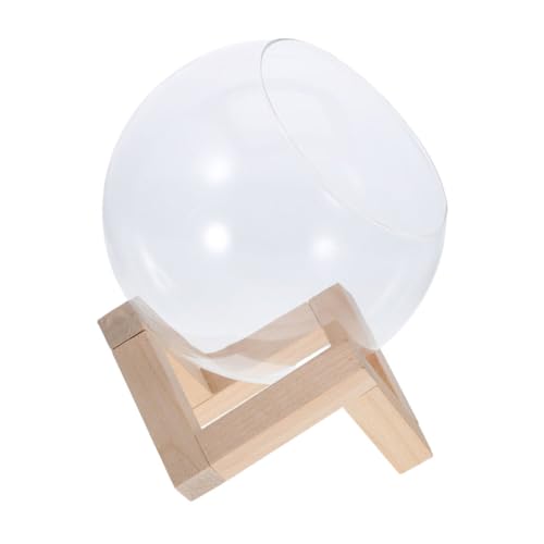 JOINPAYA 1 Set Hydroponischer Rahmen Blumentopf Mit Holzständer Einzigartiger Mikrolandschafts-glasbehälter Für Sukkulenten Desktop-Terrarium Für Die Inneneinrichtung von JOINPAYA
