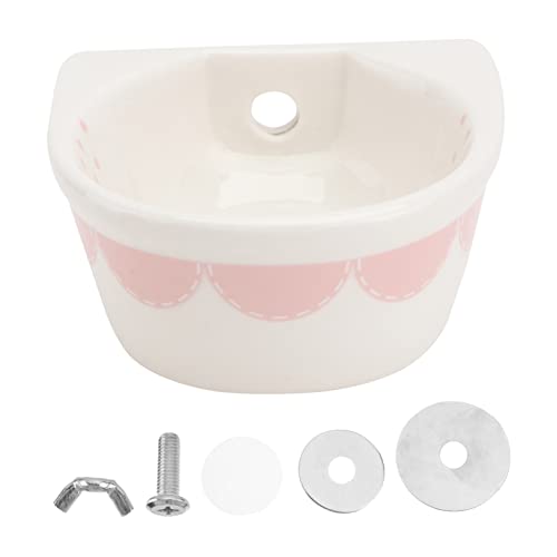 JOINPAYA 1 Stück Anti-Turning Food Bowl Für Drinnen Kaninchen Schüssel Fütterung Hängend Hase Haustier Meerschweinchen Käfig Rosa Keramik von JOINPAYA