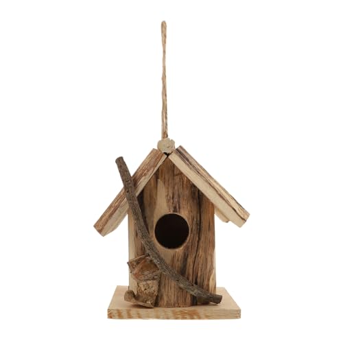 JOINPAYA 1 Stück Hängendes Vogelhaus aus Holz Natürliche Dekoration für Garten für Kleine mit Praktischem Lanyard Einfachen Aufhängen Heim und Garten von JOINPAYA
