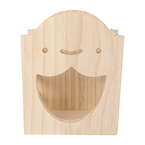 JOINPAYA 1 Stück Hölzerne Strohfutterschale Nahrungssuche Trog Heu für Kaninchen Gestell Schüssel Kleintier Heuraufe Nager Futterstation Essen Hasenfutternapf Kleiner Futterautomat Beige von JOINPAYA