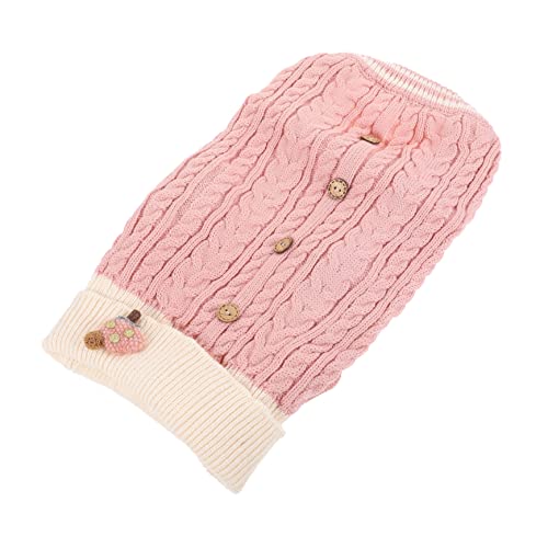 JOINPAYA 1 Stück Kleidung Für Haustiere Abdeckung Körperpflege Hunde-Outfit Hund Winter Kleine Hundekleidung Hundekostüme Winterjacke Für Hunde Welpen-Outfits Wintermantel Rosa Gestrick von JOINPAYA