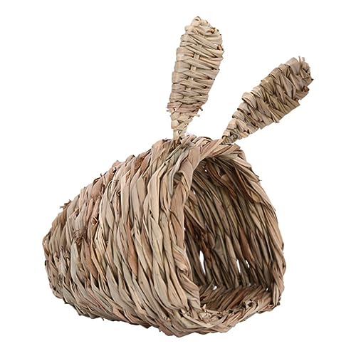 JOINPAYA 1 Stück Stylisches Handgewebtes Haustiernest für Kaninchen und Chinchillas Natürliches Grasnest Halbrund Schlafplatz für Kleine Tiere und Pflegeleicht für Entspannung und Spiel von JOINPAYA