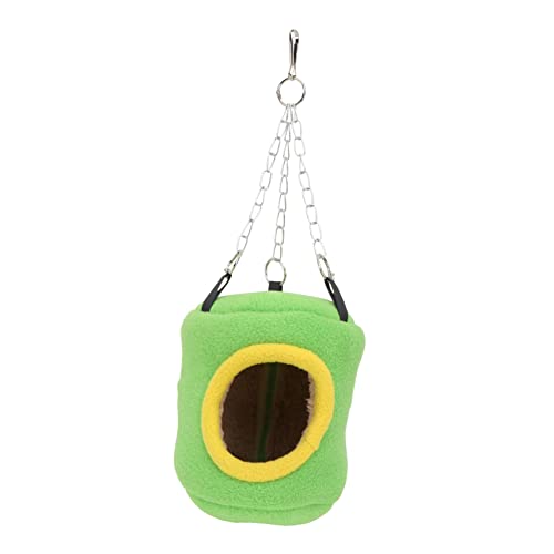 JOINPAYA 1 Stück Warmes Baumwollnest haustierbett pet Bed vogelkäfig Haustierhängenest Bird cage Vogelbett Schlafen Tiervogelversorgung Papageienbett für den Winter kurzer Plüsch Green von JOINPAYA