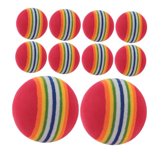 JOINPAYA 10 Stück Haustier Regenbogenball Welpenspielzeug Hundebeißspielzeug Leckerli Ball Für Hunde Welpen Kauspielzeug Zum Zahnen Regenbogen Katzenspielzeugbälle Hundeseilball von JOINPAYA