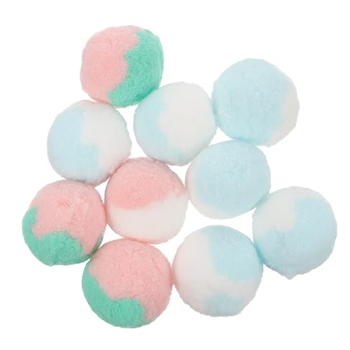 JOINPAYA 10 Stück Spielzeugball Doppelfarbe katzenspielzeug katzenpflege Katzen Set Katzen Accessoires katzenball Kätzchen Plüsch Cat Fuzzy Ball Toy Kätzchenspielzeug von JOINPAYA