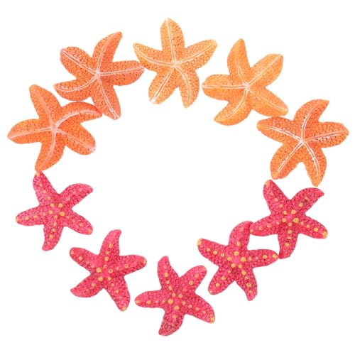 JOINPAYA 10 Stück Teiliges Resin Micro Landschaft Deko Seesterne in Rot Gelb Sichere und Langlebige Aquarium Deko Ornamente für Kleines Aquarium und Terrarium Farbenfrohe von JOINPAYA
