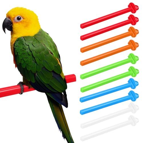 JOINPAYA 10 Stück Teiliges Vogelstand aus Robustem Material Kletterstangen für Sittiche Nymphensittiche und Andere Vögel Pflege für Krallen Installieren Waschbar Bunten Farben Erhältlich von JOINPAYA