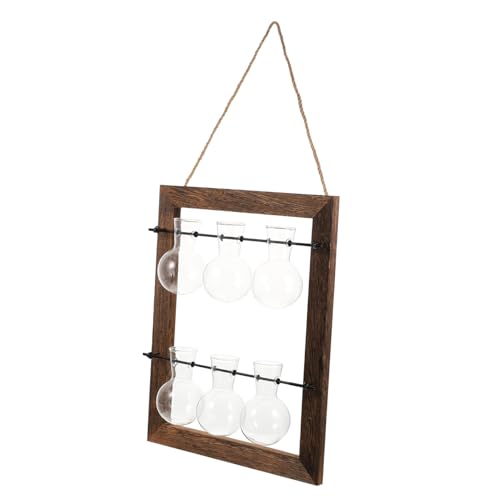 JOINPAYA 1Satz Hängender Glaspflanzer Doppelschicht Terrarium mit Glasflaschen und Holzrahmen für Hydroponische Pflanzen und Dekorative Raumgestaltung von JOINPAYA