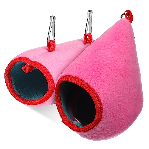 JOINPAYA Hamsterbett Satz für Kleine Haustiere Warmes Baumwoll Haus mit Tunnel Süßes Schlafnest für Hamster und Meerschweinchen Einfach Aufzuhängen Rosa von JOINPAYA