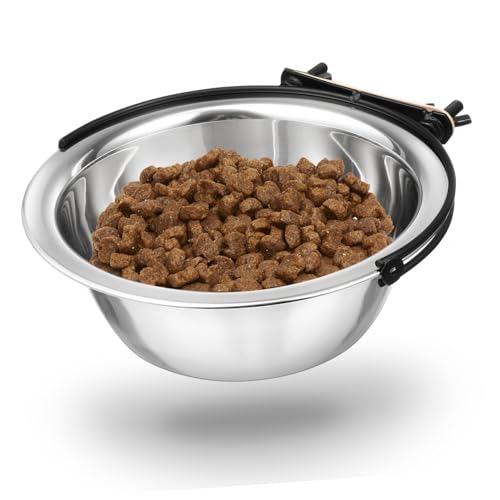 JOINPAYA 1Stück Haustierfutterschale Hängende Hundewasserschale Rostfrei Spülmaschinenfest für Katzen zu Bedienen mit Halterung Silberfarben JOINPAYA 1Stück Haustierfutterschale Hängende Hundewasserschale Rostfrei Spülmaschinenfest für Katzen zu Bedienen mit Halterung Silberfarben von JOINPAYA