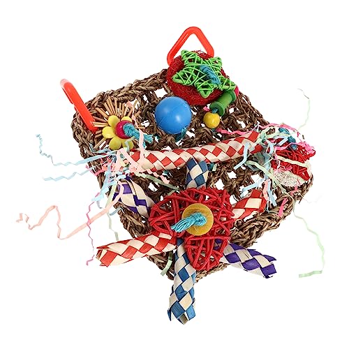 JOINPAYA Papageien Schredder Spielzeug Hängendes Vogel Spielzeug aus Naturmaterialien Bunt für Papageien und Sittiche Fördert Kauen und Spielverhalten Haustier Vogel Zubehör von JOINPAYA