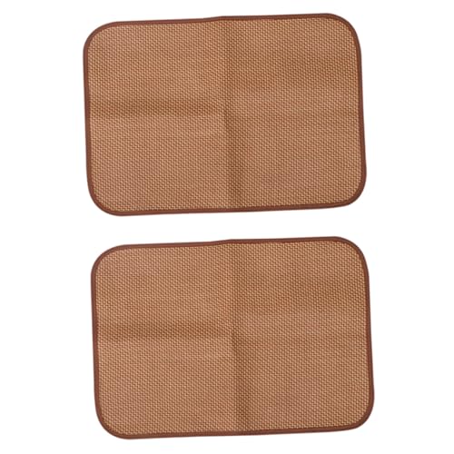 JOINPAYA 2 STÜCK Teiliges Atmungsaktives Hundekühlmatten Rattan und Holz Langlebige Sichere Sommer kühlunterlage für Haustierkäfige Komfortabel und Praktisch Farbe Kaffee von JOINPAYA