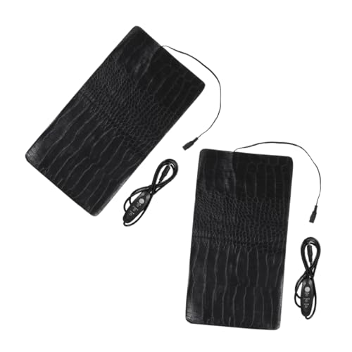 JOINPAYA 2 Stück 3 Lizard Wärmebettheizung Heizkissen Kleine Heizdecke USB Heizkissen USB Heizkissen Beheiztes Autositzkissen Heizdecke USB Betrieben Pu Leder Schwarz von JOINPAYA