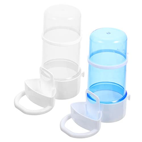 JOINPAYA 2 Stück Automatischer Vogelfutterspender für Käfige Praktischer Futterspender für Kleine Vögel Papageien und Tauben Einfache Installation Transparent und Blau von JOINPAYA
