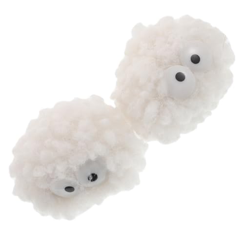 JOINPAYA 2 Stück Katzen Haben Spaß Ball Katzenspielzeug Kätzchen Bommel Katzenstartkugel Wollgarnball -katzenspielzeug Katze Necken Ball Kätzchen -puffkugeln Plüsch Weiß von JOINPAYA