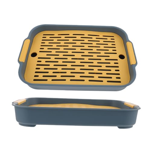 JOINPAYA 2 Stück Kleine Kaninchen Toilette aus Langlebigem rutschfeste Einstreu Box für Meerschweinchen Chinchilla Hamster und Zwergkaninchen Praktische Gelbe Kleintier Toilette mit von JOINPAYA