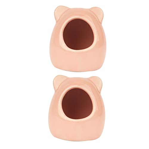 JOINPAYA 2 Stück Kühlendes Keramiknest Hamsterverstecke klein Cool Mini drinnen Hamster-Kühlnest Hamster Schlafhaus meerschweinchen käfig Kühlhaus für Haustiere Hamsterkühlhaus Rosa von JOINPAYA