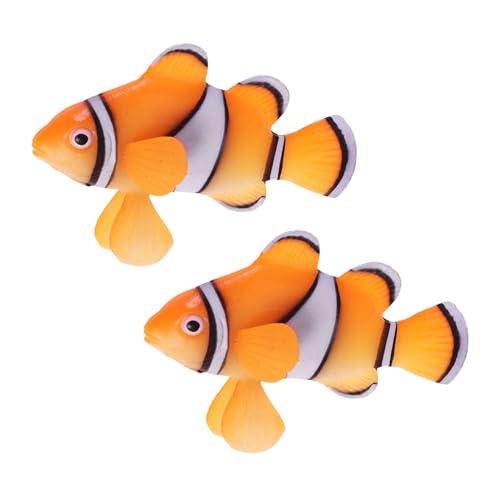 JOINPAYA 2 Stück Lebensechte Clownfisch Aquarium Dekoration Schwimmend Realistische Künstliche Fischornamente für Süß Salzwasser Aquarien Pflegeleicht und Einfach zu Reinigen von JOINPAYA
