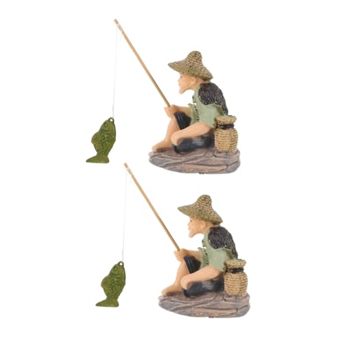 JOINPAYA 2 Stück Miniatur -Figur Alte Mann Skulptur Kunstvolle Fischbecken Dekoration Kompakt Langlebig Geeignet für Aquarium Bonsai und Schreibtisch Natürliche Atmosphäre Platzsparend von JOINPAYA